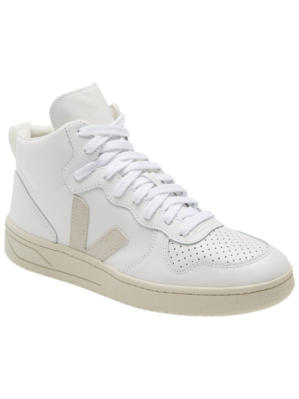 VEJA V-15 Mid Top Sneakers NWT Extra White Leather Sizes 8 9 10 - Picture 11 of 11